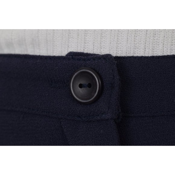 Vintage 90s Blue Flowy Polyester Trousers size 12P |‎ 30-32 waist - Picture 8 of 10